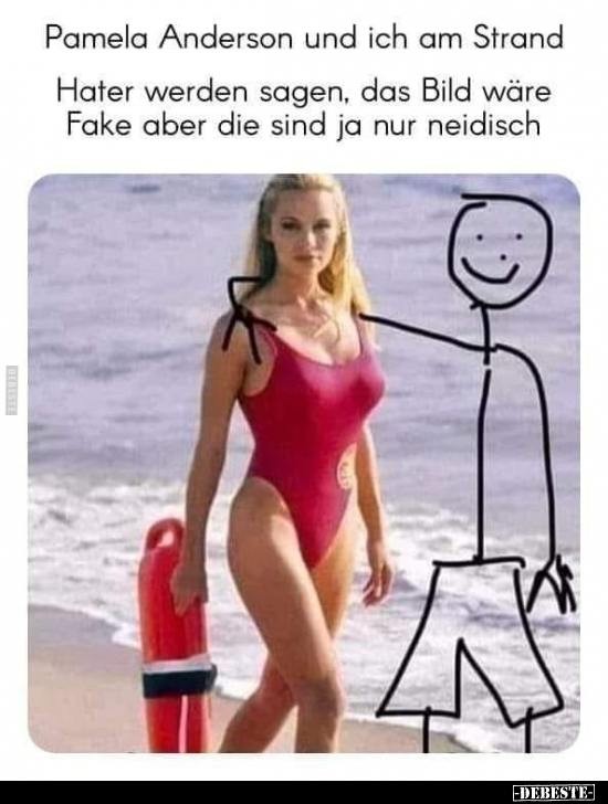 Pamela Anderson und ich am Strand.. - Lustige Bilder | DEBESTE.de