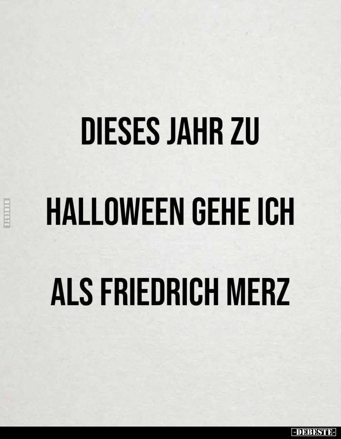 Dieses Jahr zu
Halloween gehe ich
als Friedrich Merz.