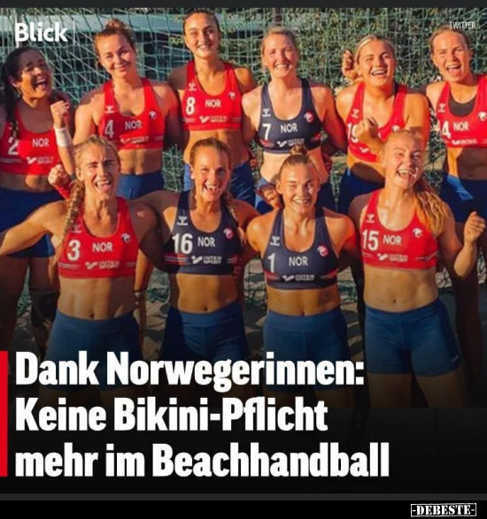 Dank Norwegerinnen: Keine Bikini-Pflicht mehr im Beachhandball. - Lustige Bilder | DEBESTE.de