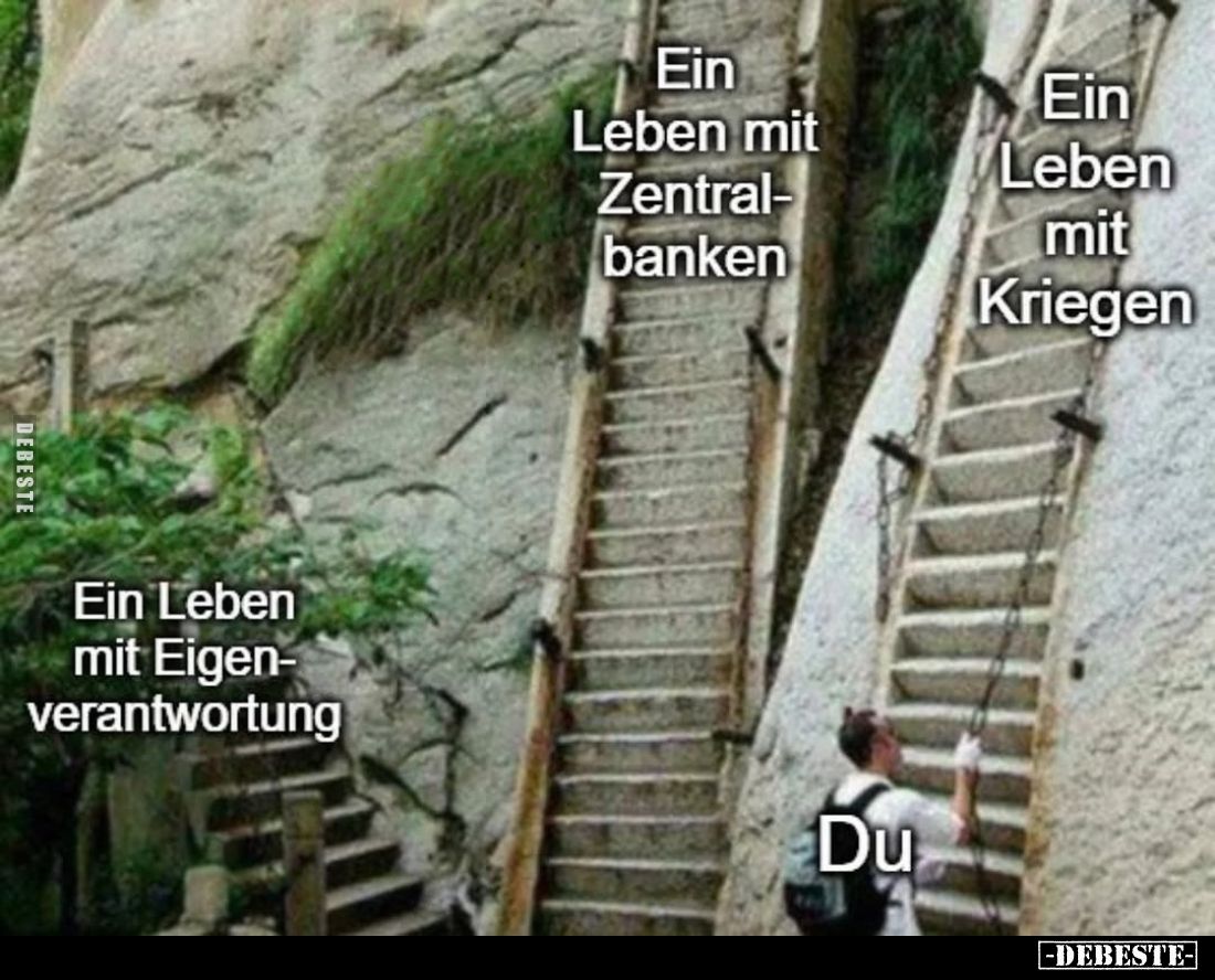 Ein Leben mit Zentralbanken.
Ein Leben mit Kriegen.
Ein Leben mit Eigenverantwortung.
