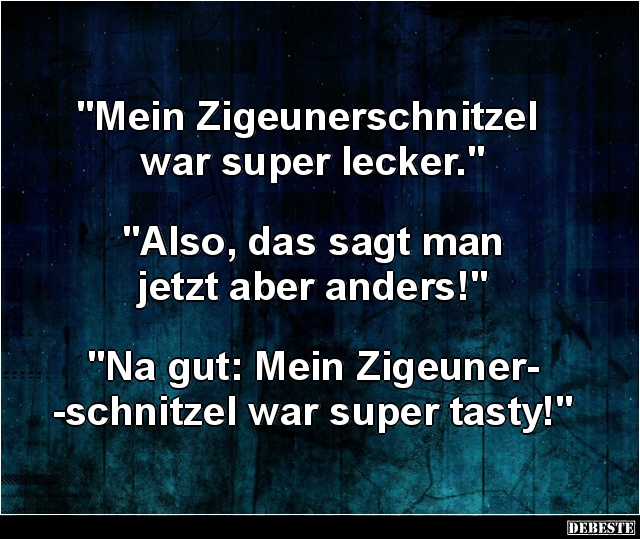 Mein Zigeunerschnitzel war super lecker.. - Lustige Bilder | DEBESTE.de
