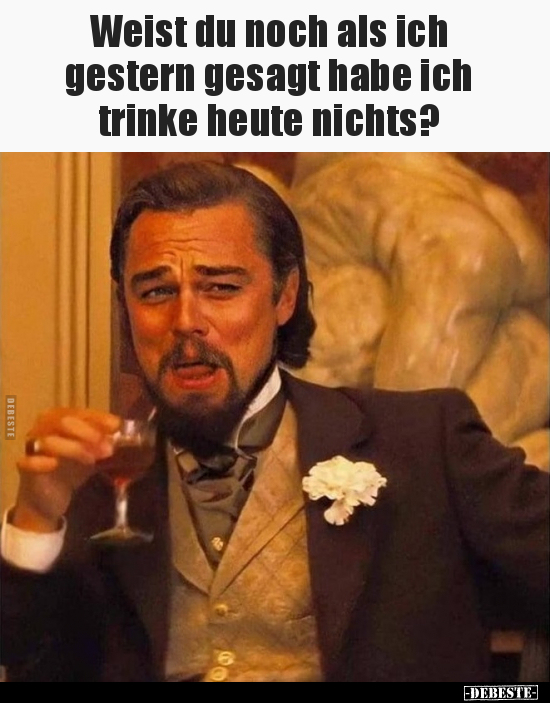 Weist du noch als ich gestern gesagt habe ich trinke heute.. - Lustige Bilder | DEBESTE.de