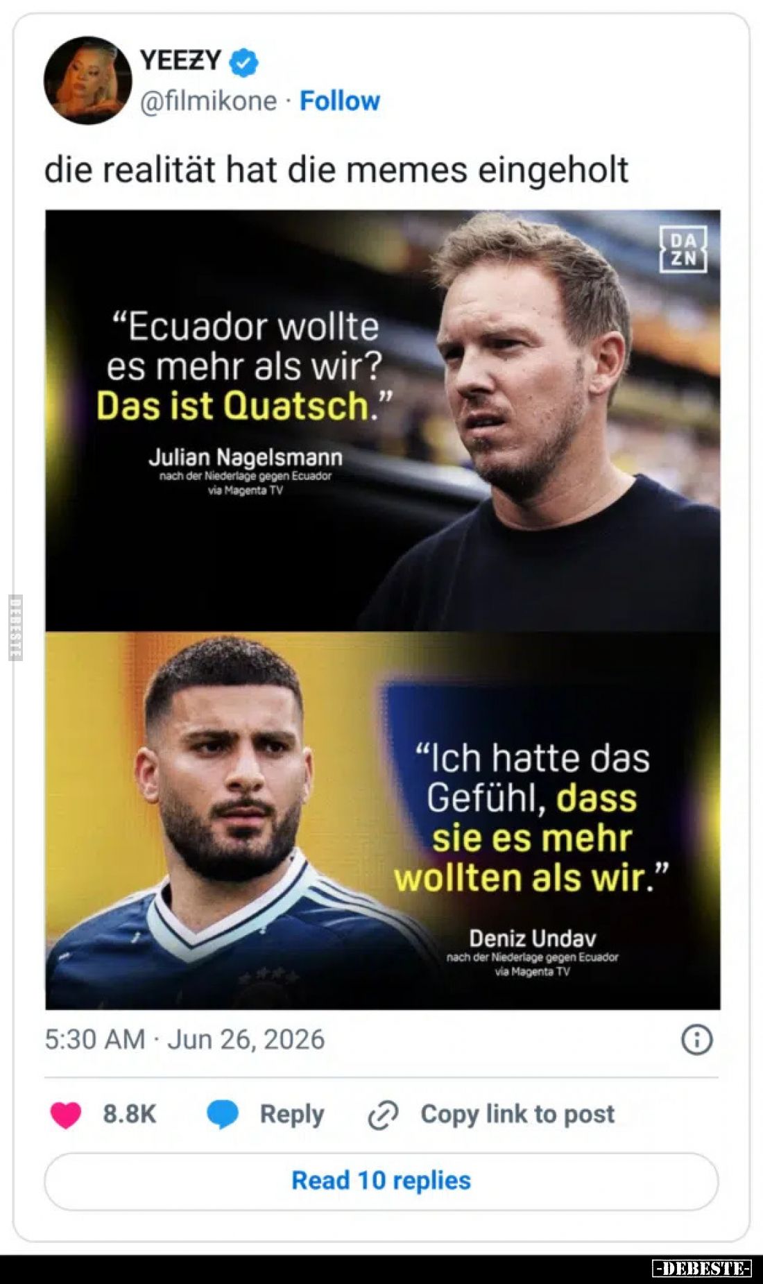 Die Realität hat die Memes eingeholt