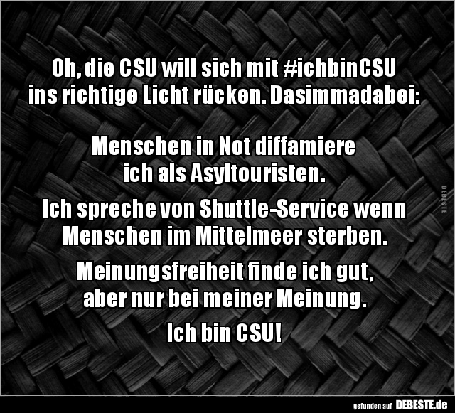 Oh, die CSU will sich mit #ichbinCSU ins richtige Licht.. - Lustige Bilder | DEBESTE.de