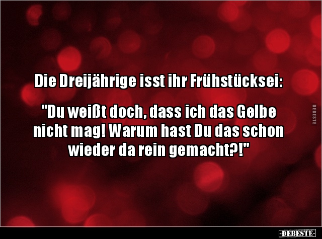 Die Dreijährige isst ihr Frühstücksei:  "Du weißt doch.." - Lustige Bilder | DEBESTE.de