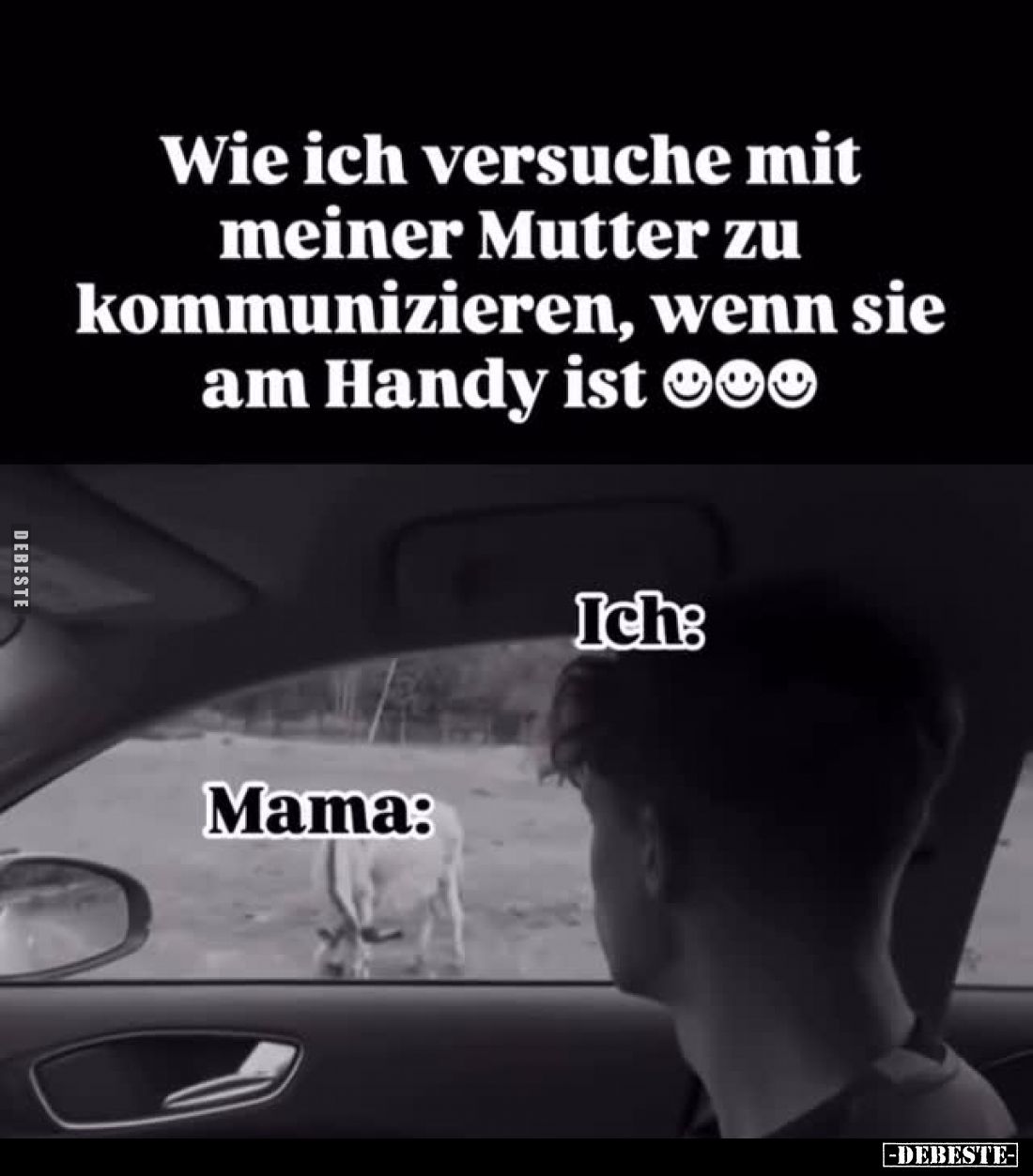 Wie ich versuche mit meiner Mutter zu kommunizieren, wenn sie am Handy ist.