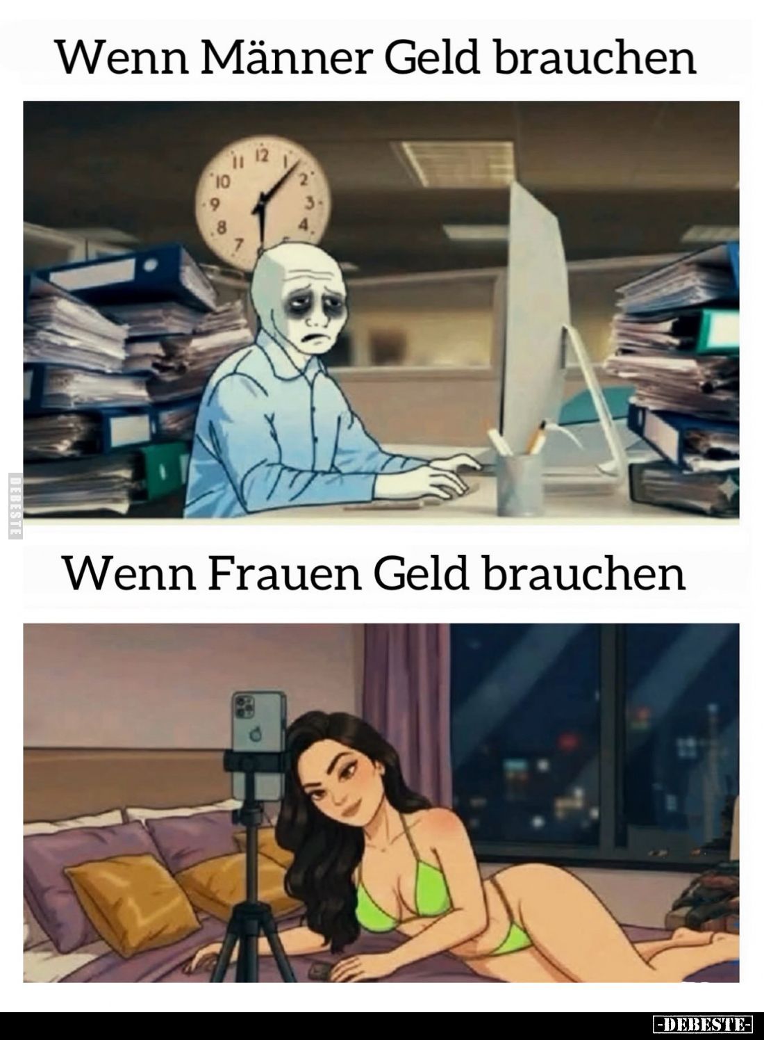 Wenn Männer Geld brauchen. -
Wenn Frauen Geld brauchen.