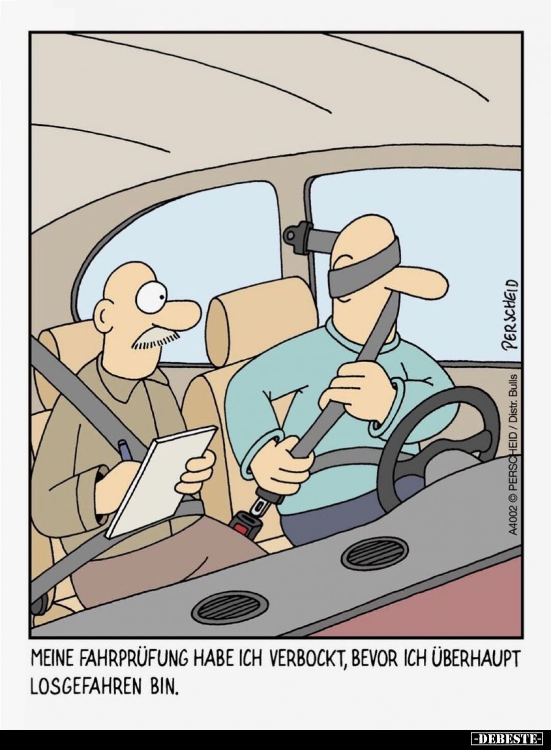 Meine Fahrprüfung habe ich verbockt, bevor ich überhaupt losgefahren bin.