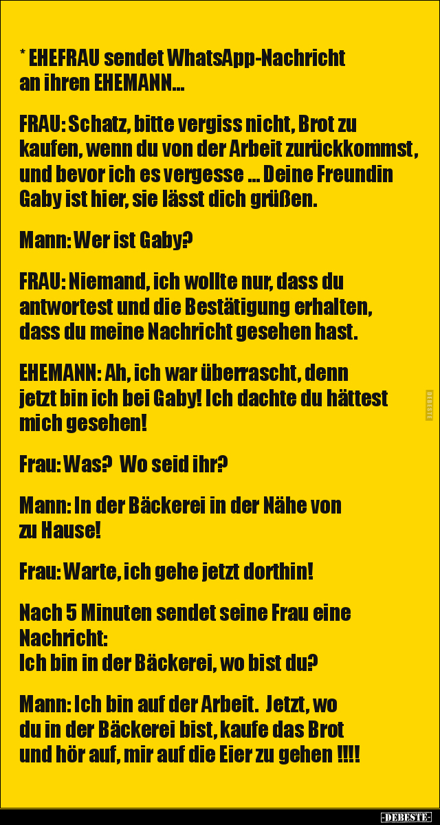 * EHEFRAU sendet WhatsApp-Nachricht an ihren.. - Lustige Bilder | DEBESTE.de