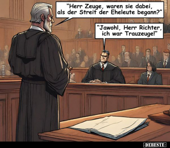 "Herr Zeuge, waren sie dabei, als der Streit der Eheleute.." - Lustige Bilder | DEBESTE.de
