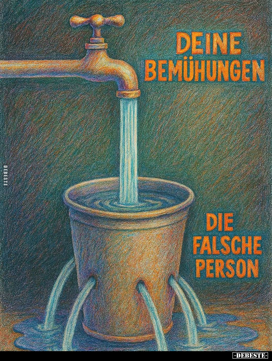 Deine Bemühungen. -
Die falsche Person.