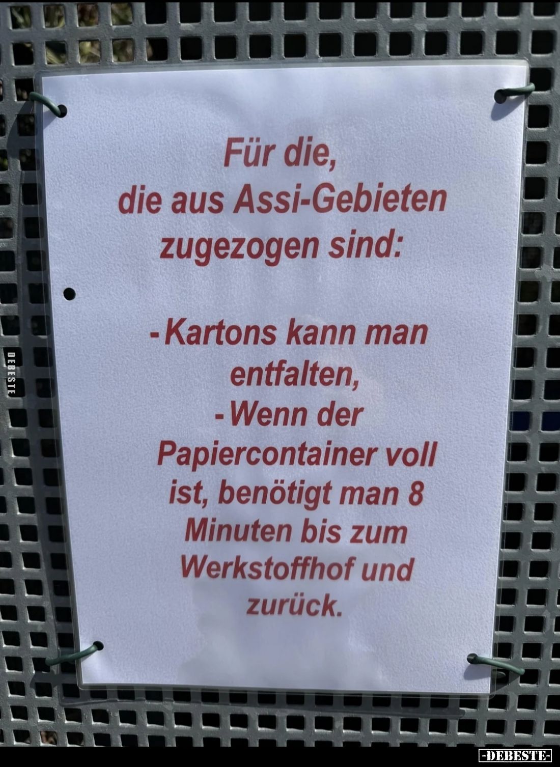 Für die, die aus Assi-Gebieten zugezogen sind.. - Lustige Bilder | DEBESTE.de