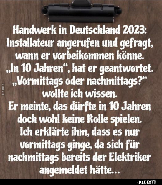 Handwerk in Deutschland 2023:.. - Lustige Bilder | DEBESTE.de