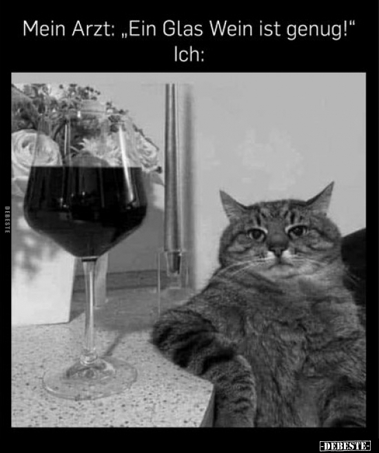 Mein Arzt: "Ein Glas Wein ist genug!".. - Lustige Bilder | DEBESTE.de