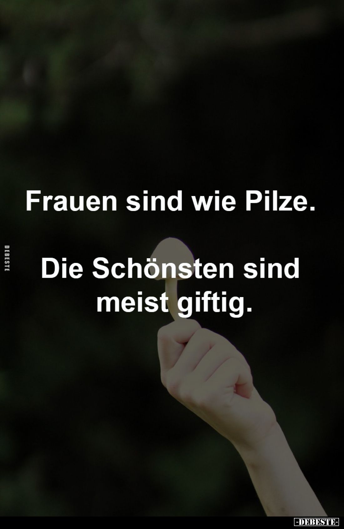 Frauen sind wie Pilze. 

Die Schönsten sind 
meist giftig.