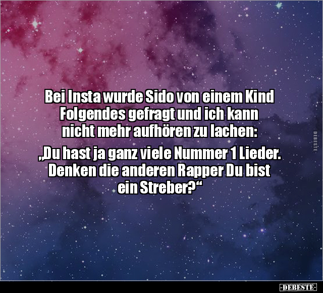 Bei Insta wurde Sido von einem Kind Folgendes gefragt und.. - Lustige Bilder | DEBESTE.de