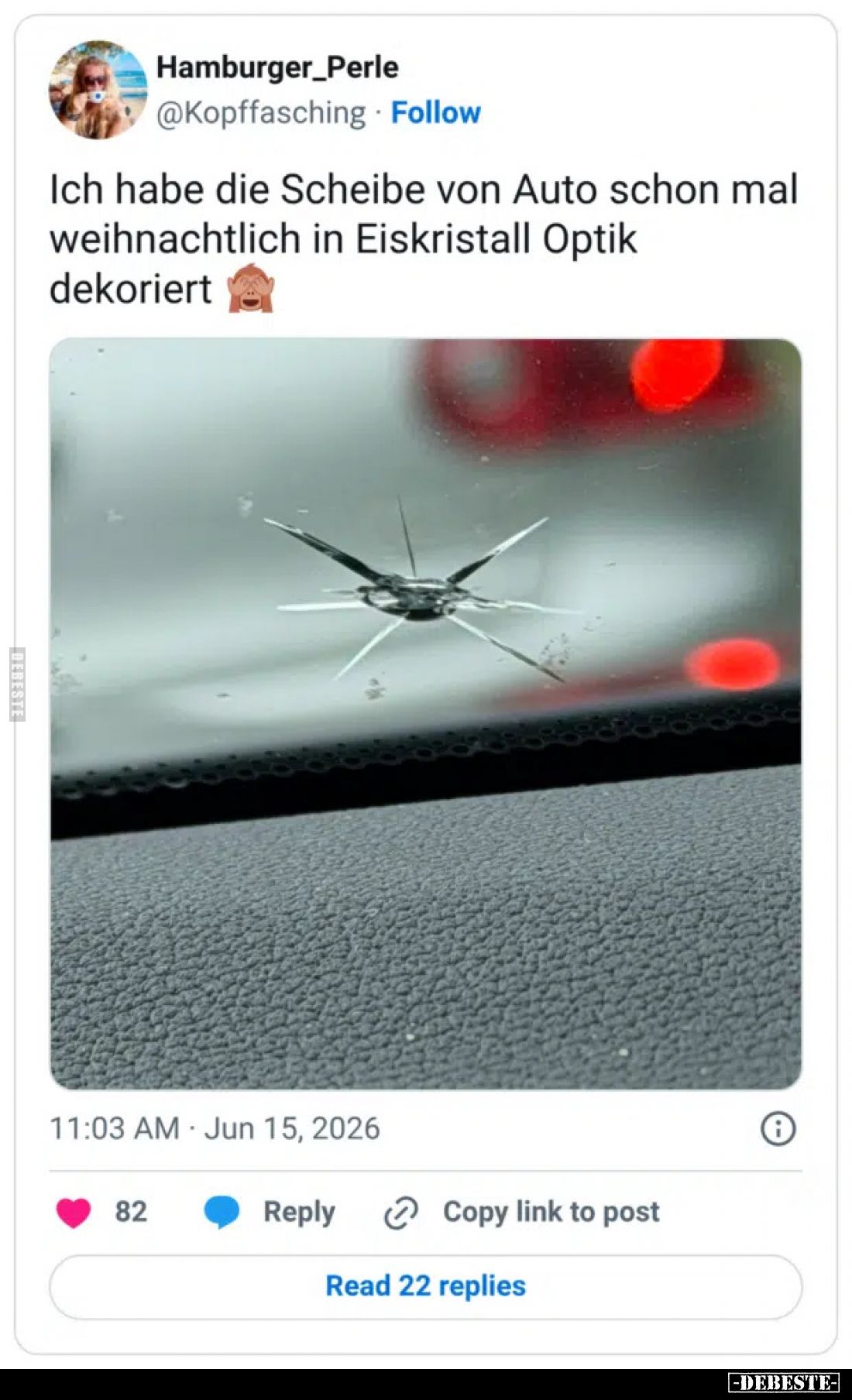Ich habe die Scheibe von Auto schon mal weihnachtlich in Eiskristall Optik dekoriert