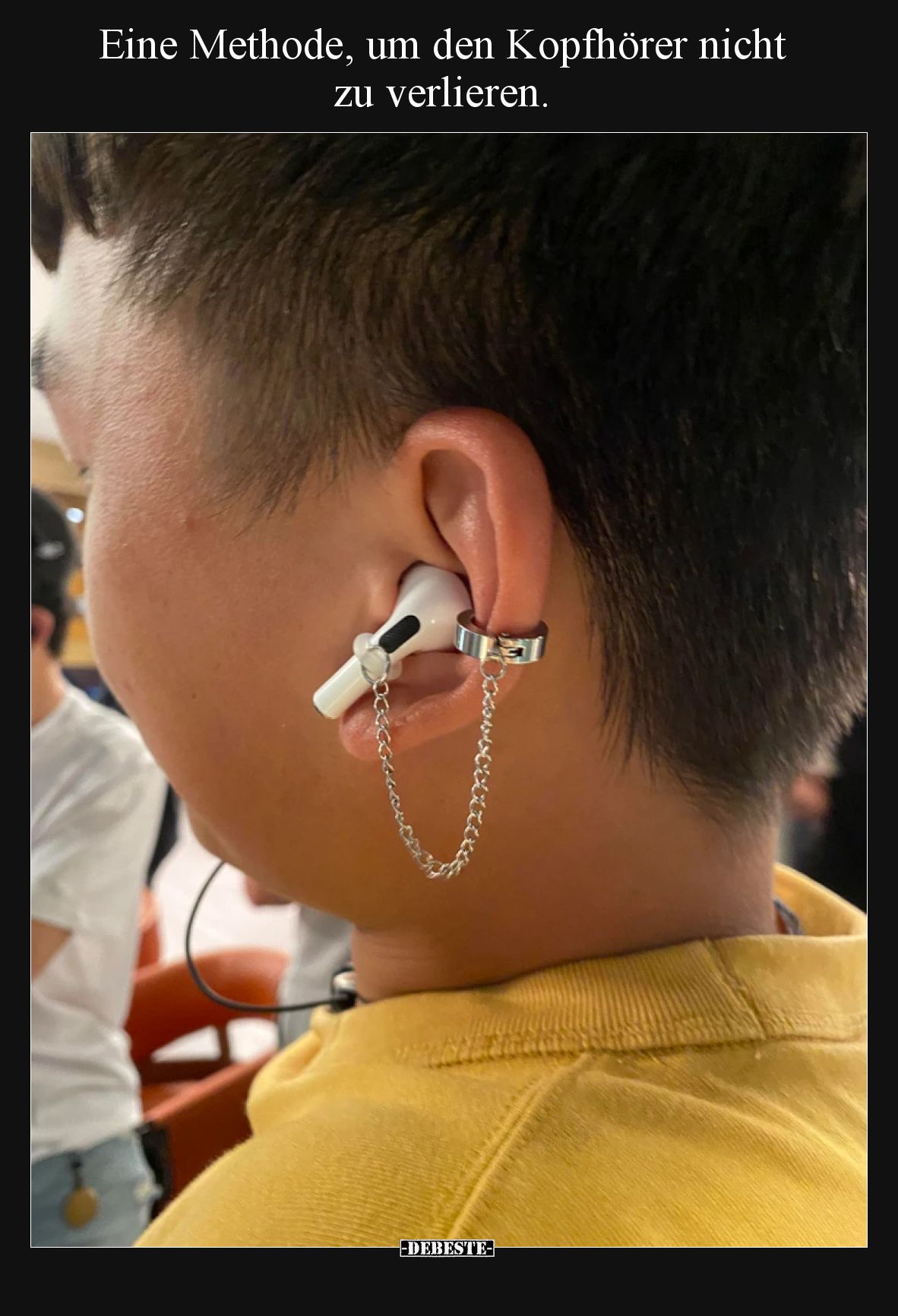 Eine Methode, um den Kopfhörer nicht zu verlieren.
