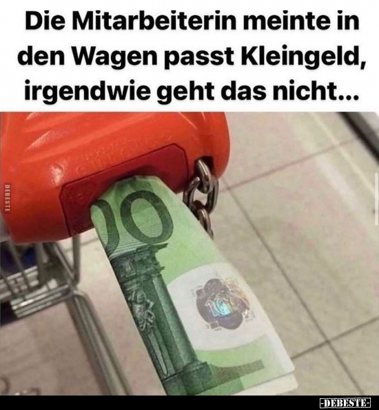 Die Mitarbeiterin meinte ın den Wagen passt Kleingeld.. - Lustige Bilder | DEBESTE.de