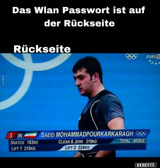 Das Wlan Passwort ist auf der Rückseite.. - Lustige Bilder | DEBESTE.de
