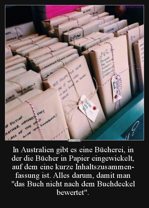 In Australien gibt es eine Bücherei, in der die Bücher in..