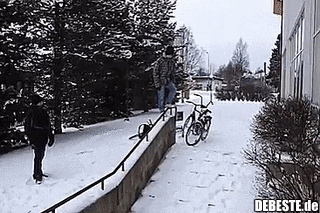 Handlauf benutzen - sowas passiert wenn Spielraum gelassen wird..