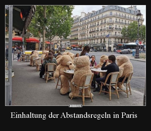 Einhaltung der Abstandsregeln in Paris.. - Lustige Bilder | DEBESTE.de