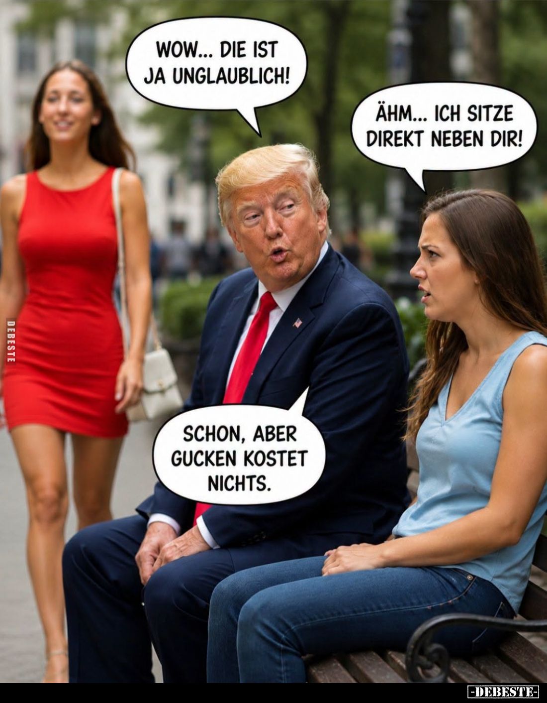 Wow... Die ist ja unglaublich! -
Ähm... Ich sitze direkt neben dir! -
Schon, aber gucken kostet nichts.