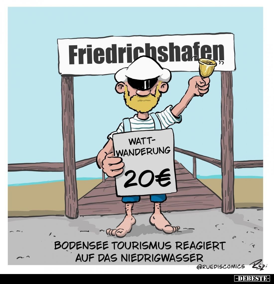 Bodensee Tourismus reagiert auf das Niedrigwasser.