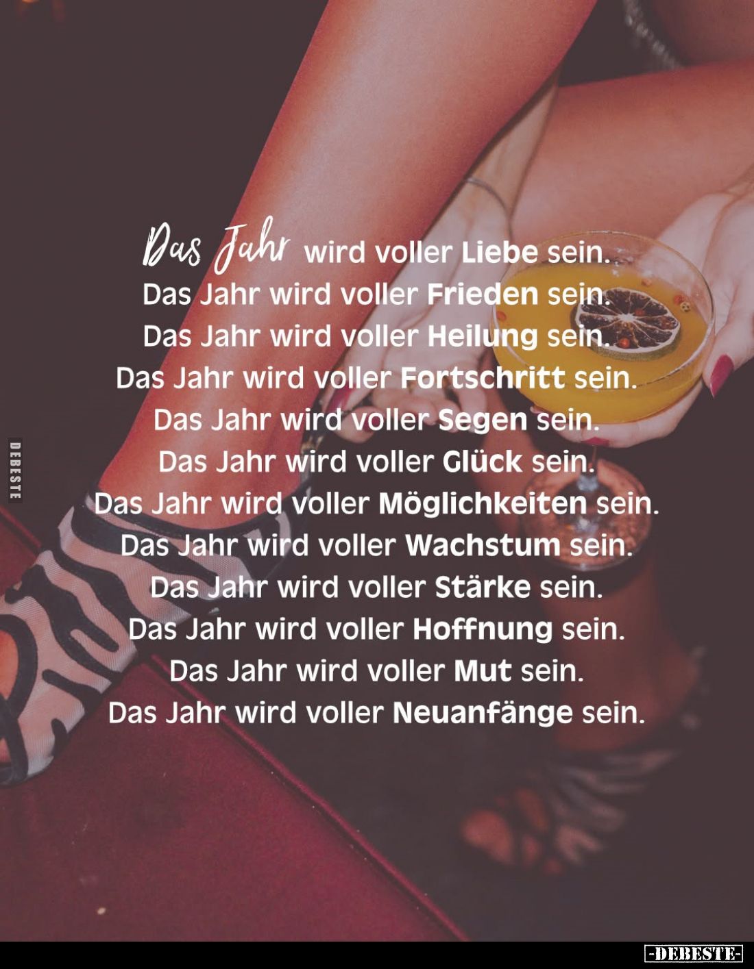 Das Jahr wird voller Liebe sein.
Das Jahr wird voller Frieden sein.
Das Jahr wird voller Heilung sein.
Das Jahr wird volle...