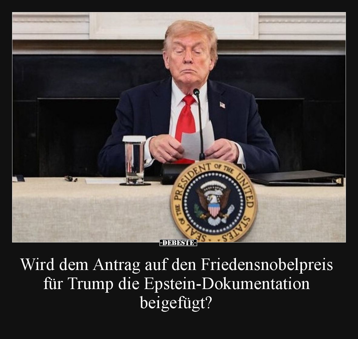 Wird dem Antrag auf den Friedensnobelpreis für Trump die Epstein-Dokumentation beigefügt?