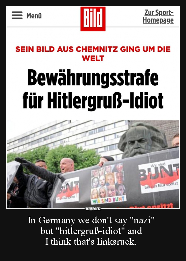 In Germany we don't say "nazi" but "hitlergruß-idiot" and.. - Lustige Bilder | DEBESTE.de