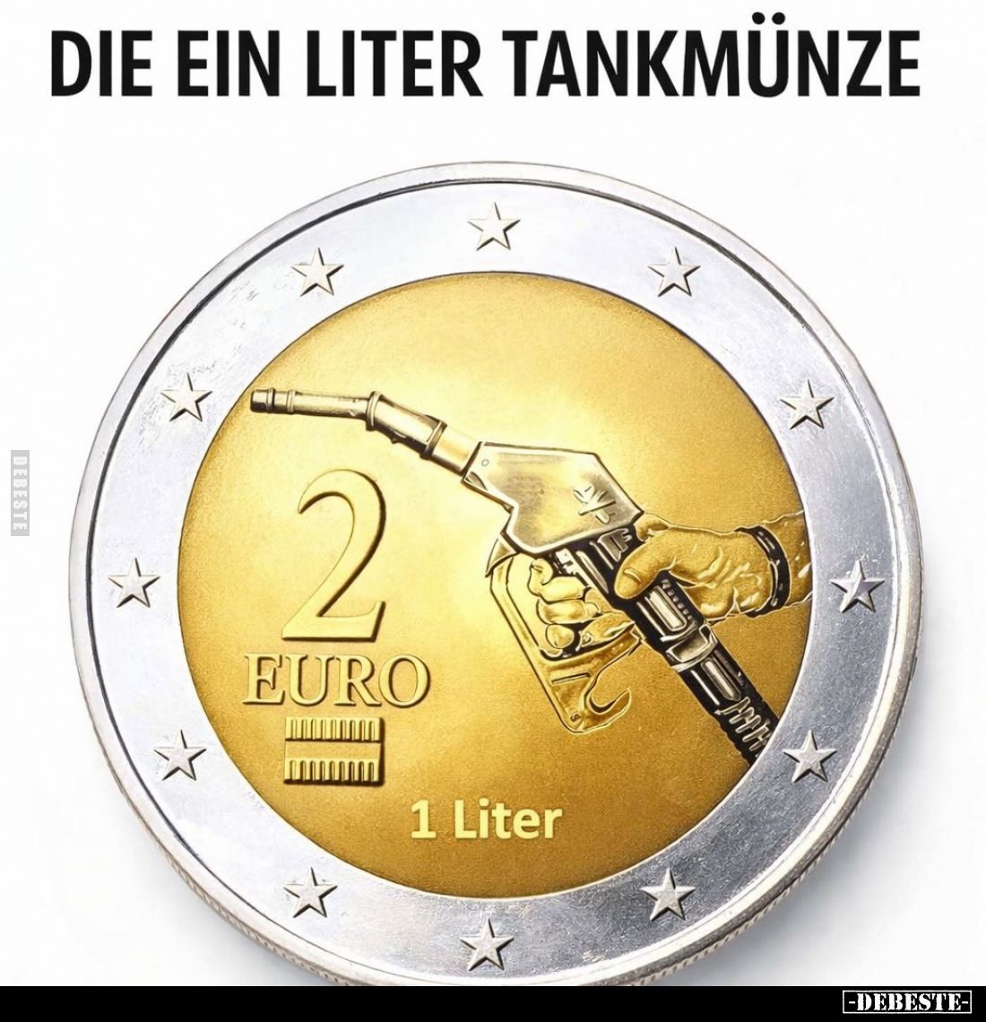 Die ein Liter Tankmünze.