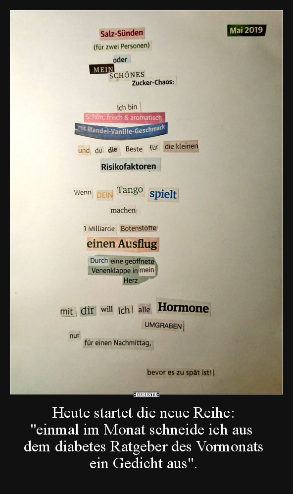 Heute startet die neue Reihe: "einmal im Monat schneide.."