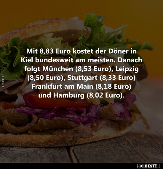 Mit 8,83 Euro kostet der Döner in Kiel bundesweit am.. - Lustige Bilder | DEBESTE.de