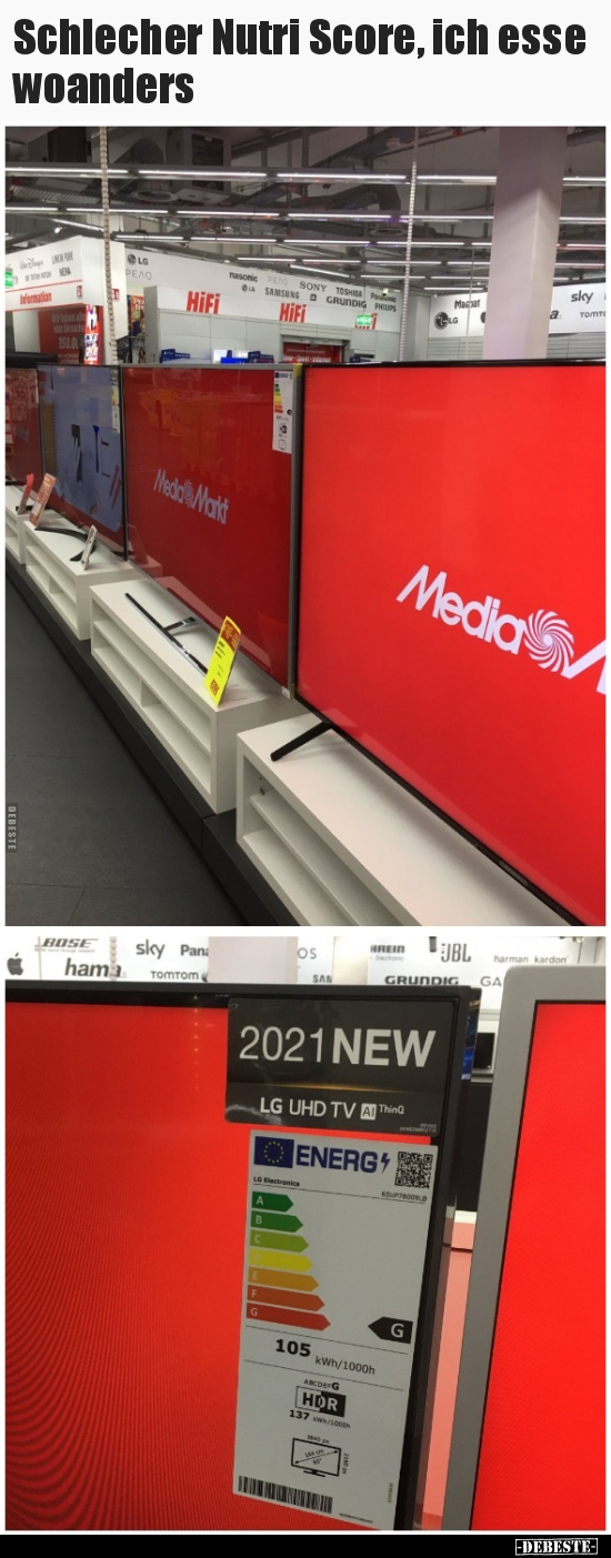 Schlecher Nutri Score, ich esse woanders..