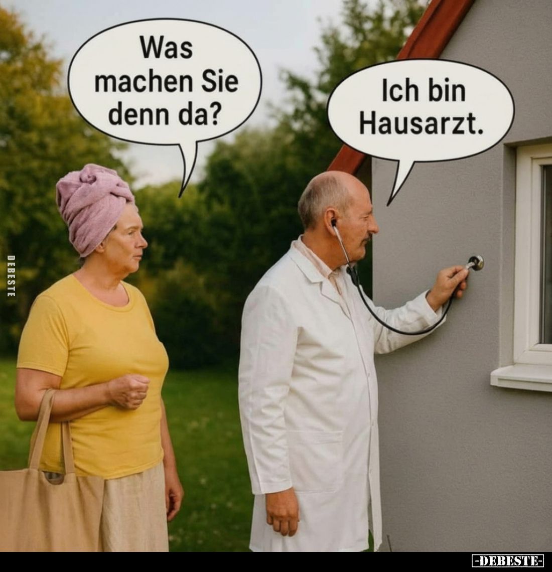 Was machen Sie denn da?
Ich bin Hausarzt.