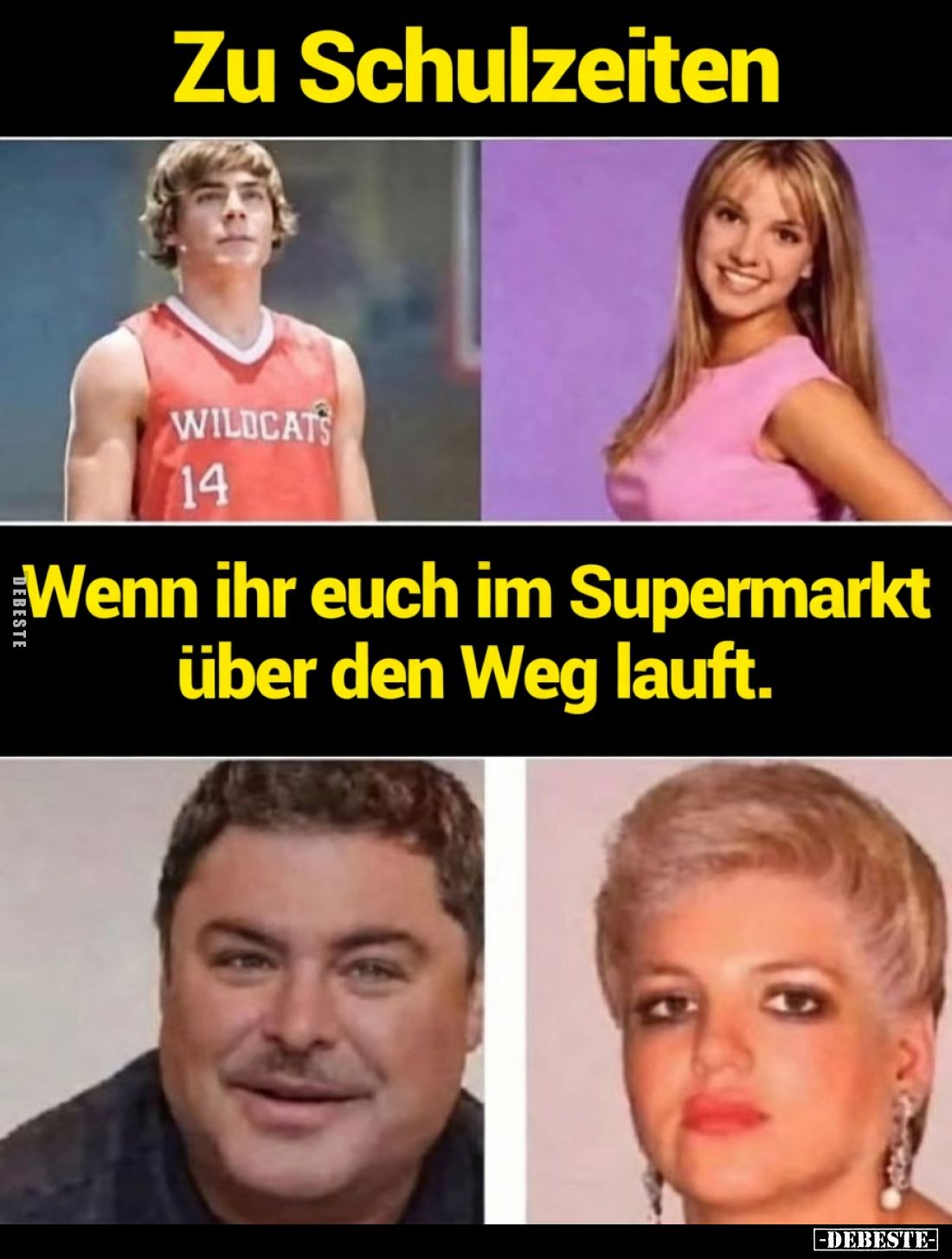 Zu Schulzeiten.
Wenn ihr euch im Supermarkt über den Weg lauft.