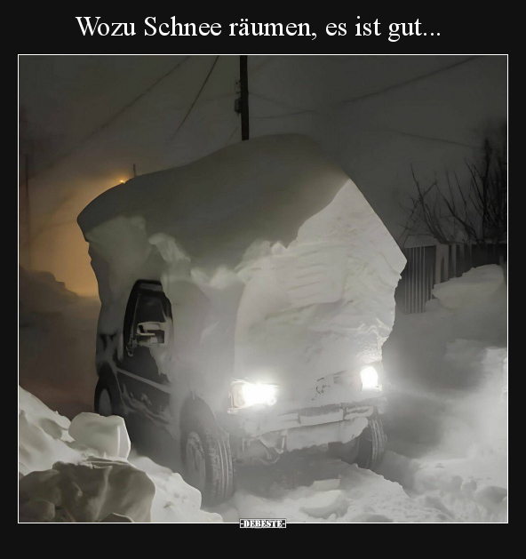 Wozu Schnee räumen, es ist gut... - Lustige Bilder | DEBESTE.de