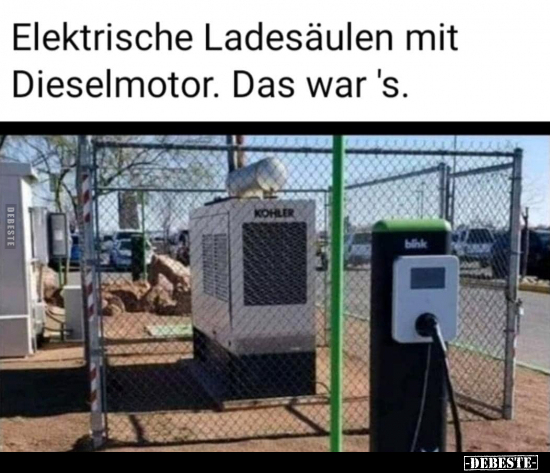 Elektrische Ladesäulen mit Dieselmotor. Das war 's. - Lustige Bilder | DEBESTE.de