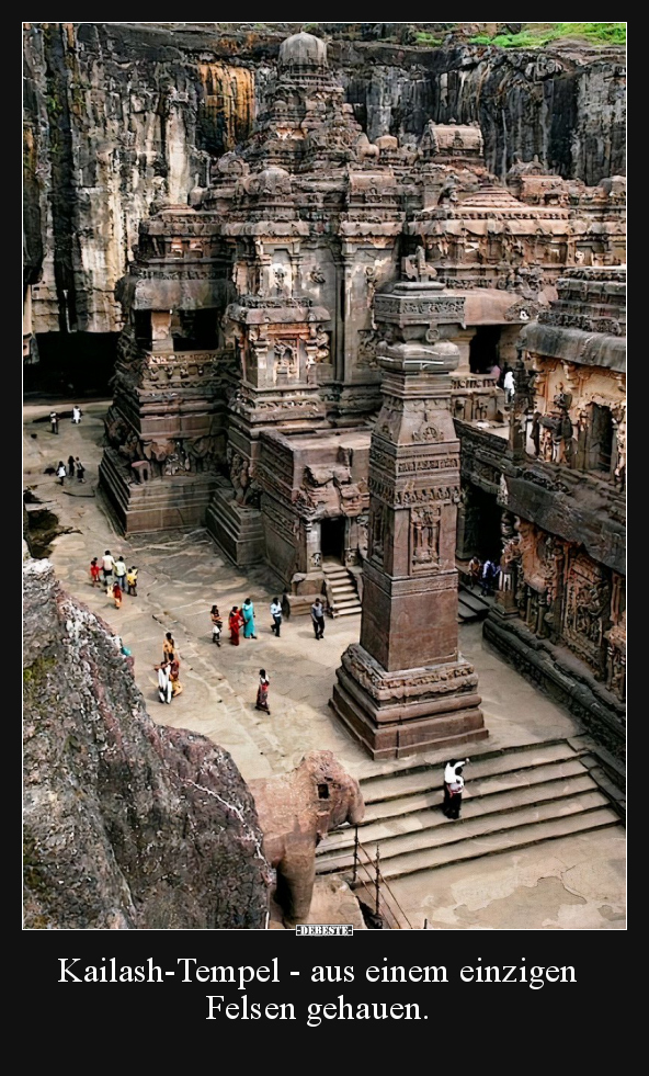 Kailash-Tempel - aus einem einzigen Felsen gehauen...