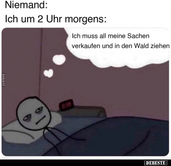 Ich um 2 Uhr morgens: