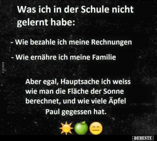 Was ich in der Schule nicht gelernt habe: