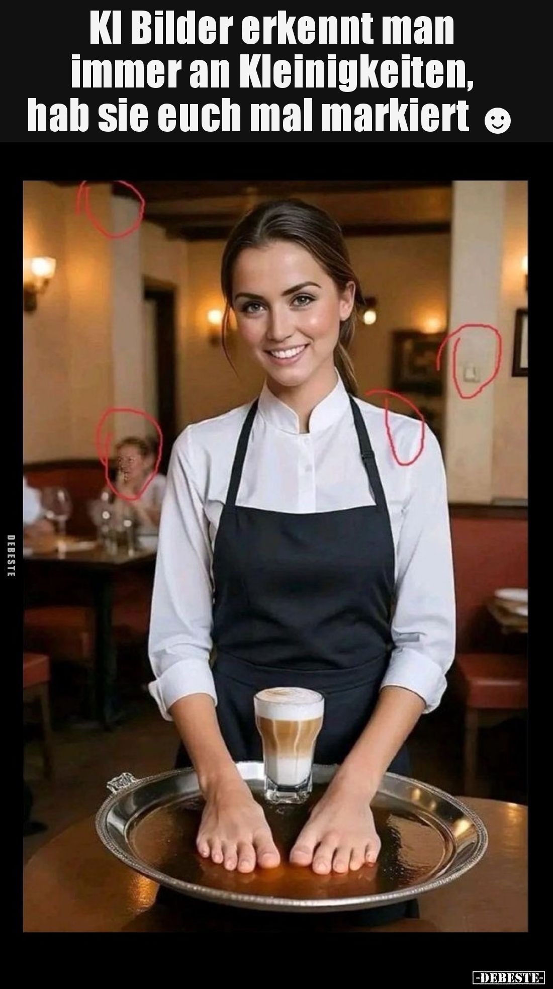KI Bilder erkennt man immer an Kleinigkeiten, hab sie euch mal markiert.