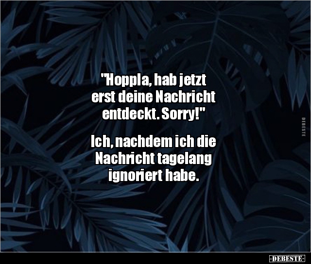 "Hoppla, hab jetzt erst deine Nachricht entdeckt..." - Lustige Bilder | DEBESTE.de