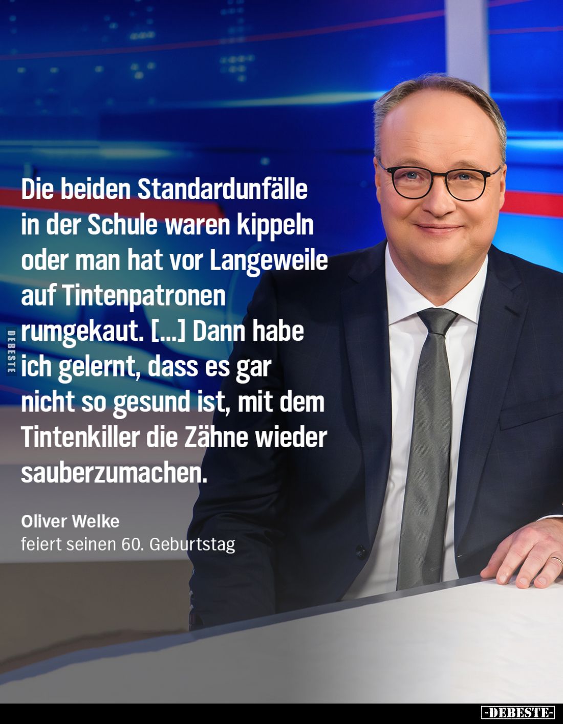 Die beiden Standardunfälle in der Schule waren kippeln oder man hat vor Langeweile auf Tintenpatronen rumgekaut. Dann habe ic...