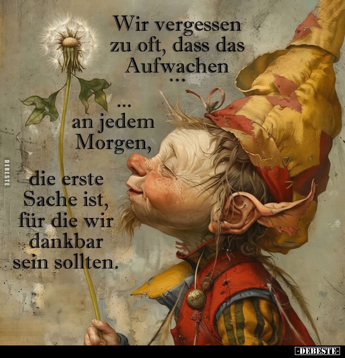 Wir vergessen zu oft, dass das Aufwachen... an jedem Morgen, die erste Sache ist, für die wir dankbar sein sollten.
