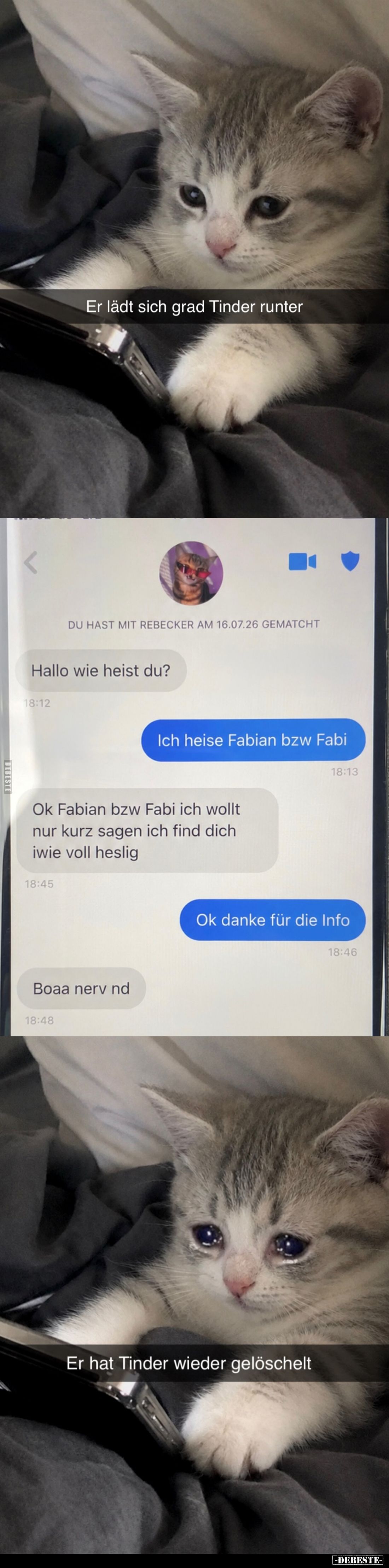 Er lädt sich grad Tinder runter