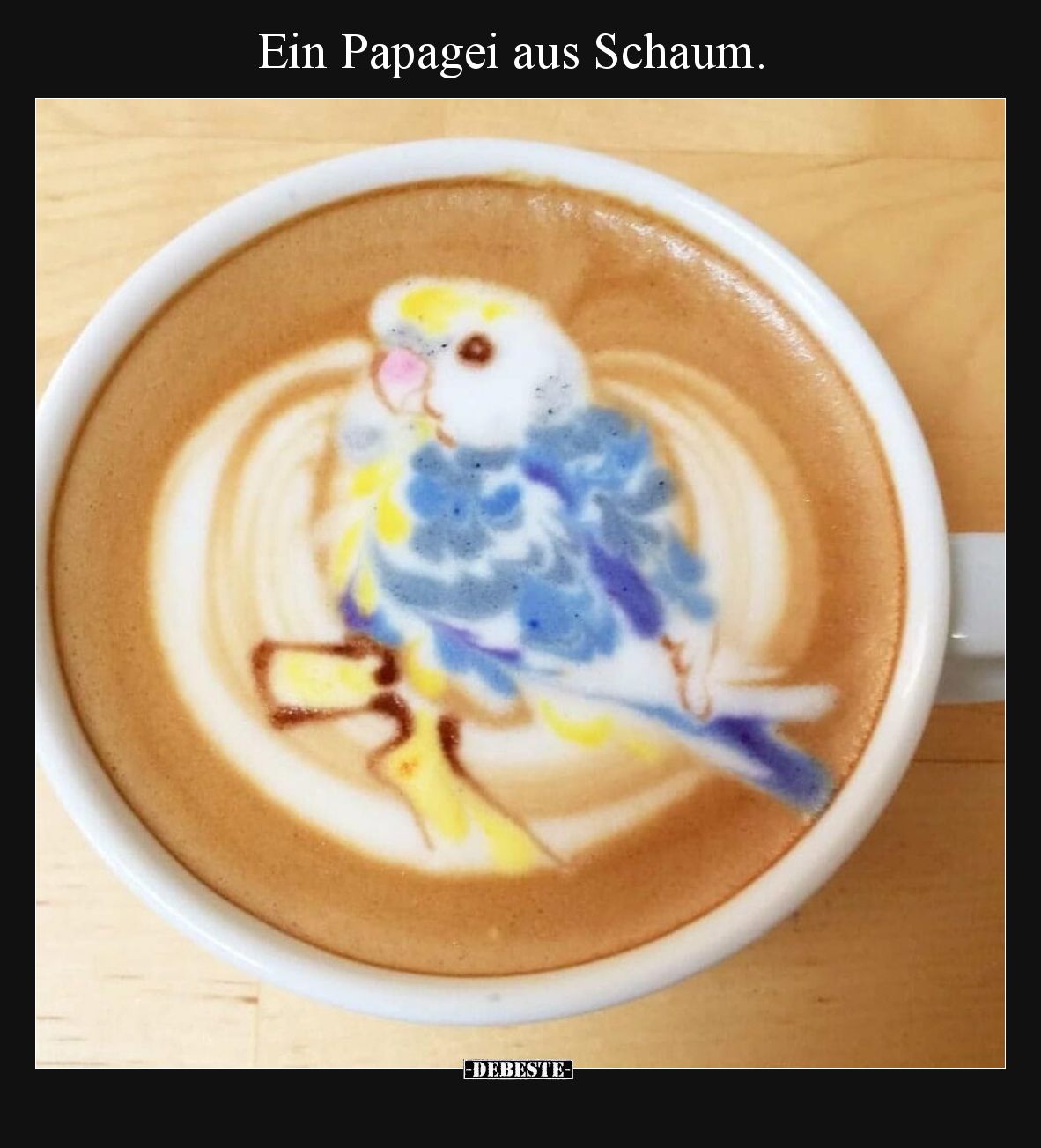 Ein Papagei aus Schaum