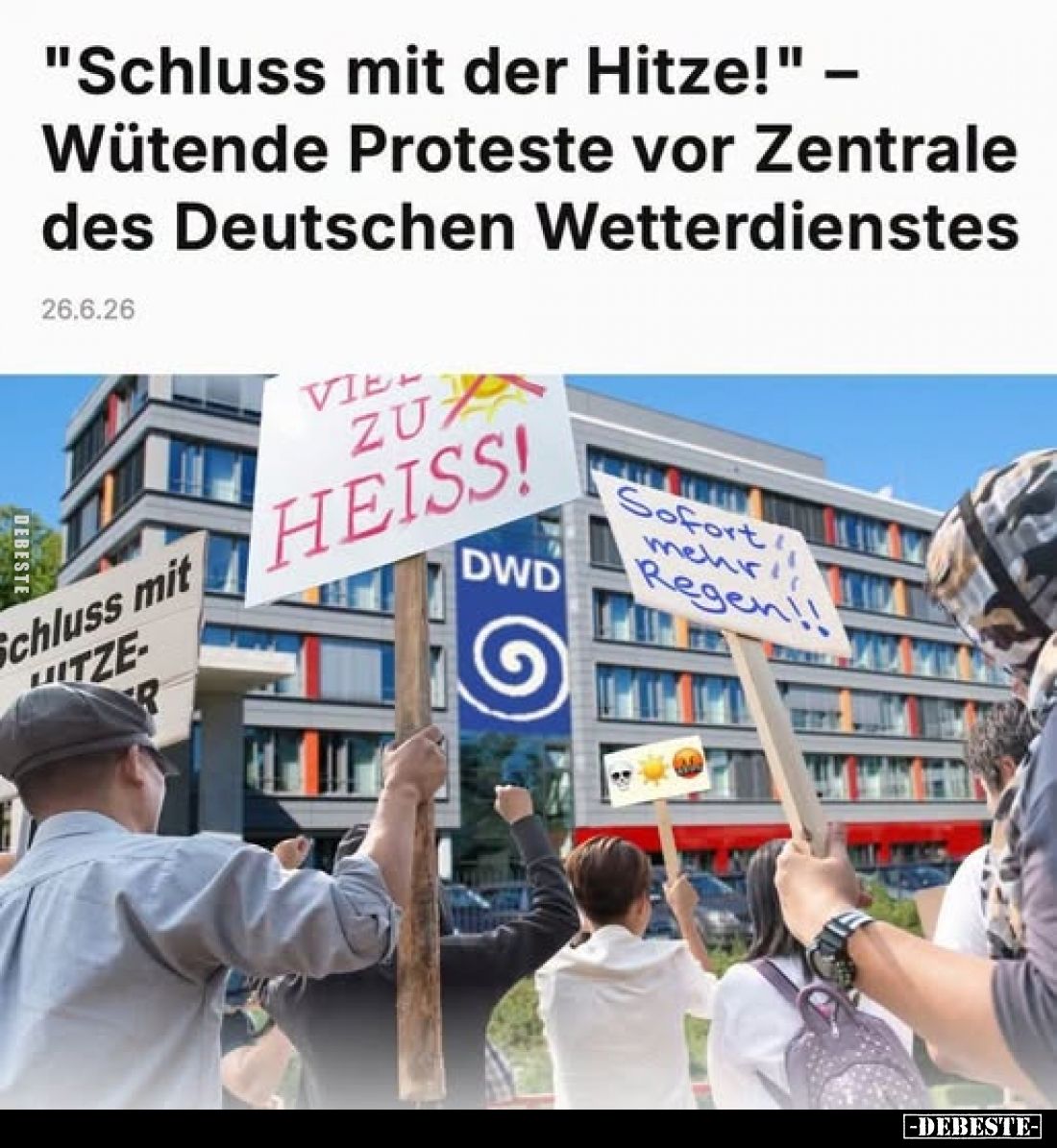 "Schluss mit der Hitze!" – Wütende Proteste vor Zentrale des Deutschen Wetterdienstes